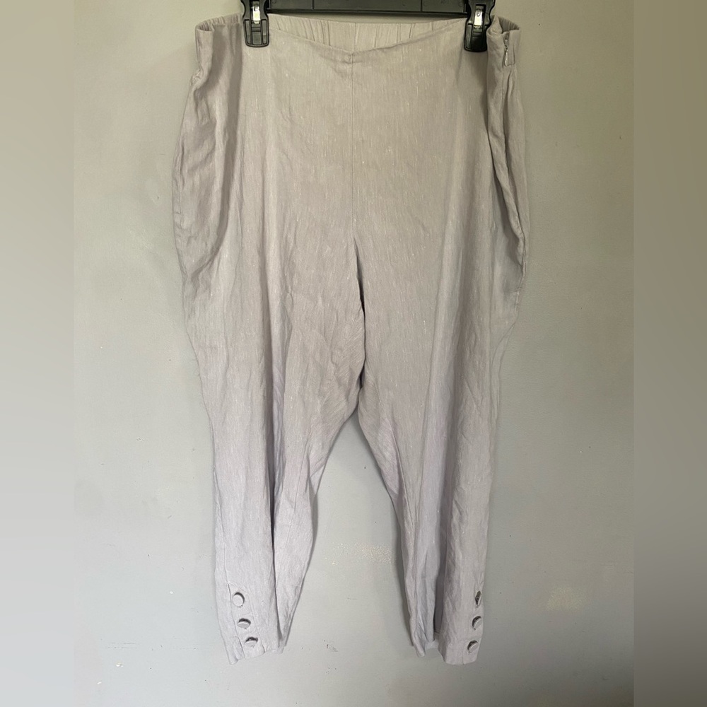 J Jill Linen Wide Leg Crop Pants Size XL